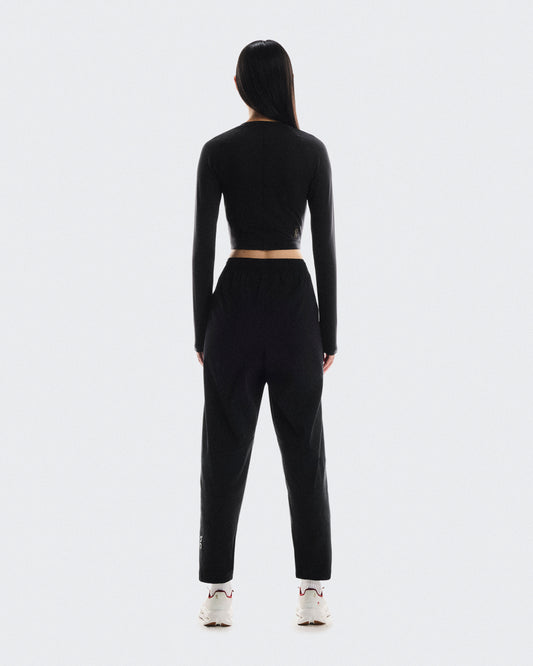Women's Studio Long-T Crop Black - US 2291