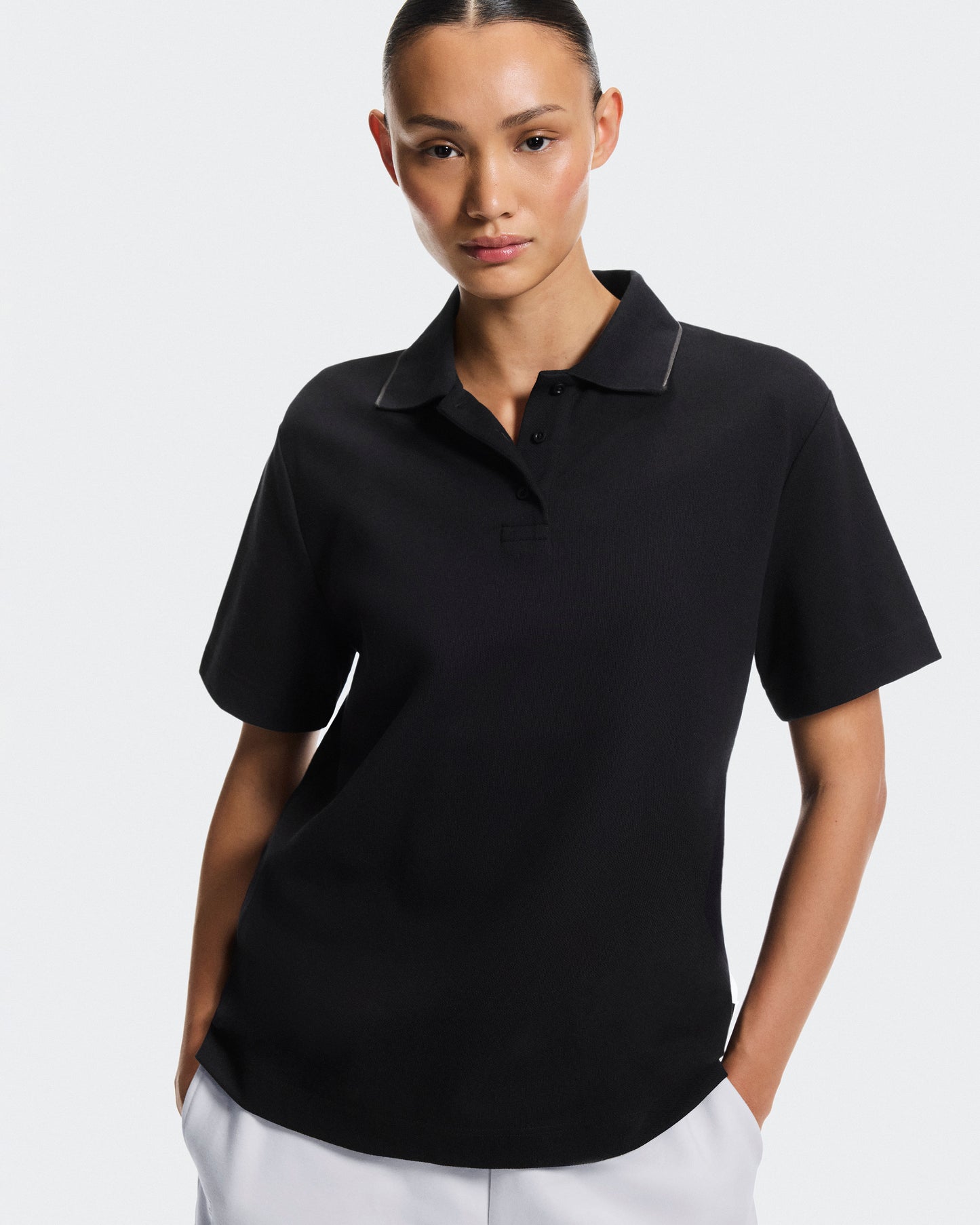 Women's Courtside Polo Black | Eclipse - US 7766