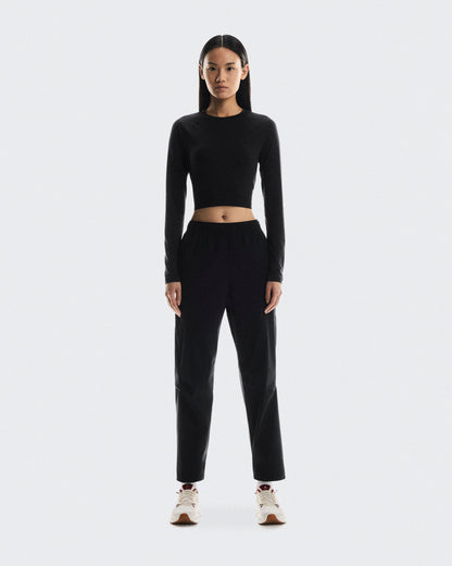 Women's Studio Long-T Crop Black - US 2291