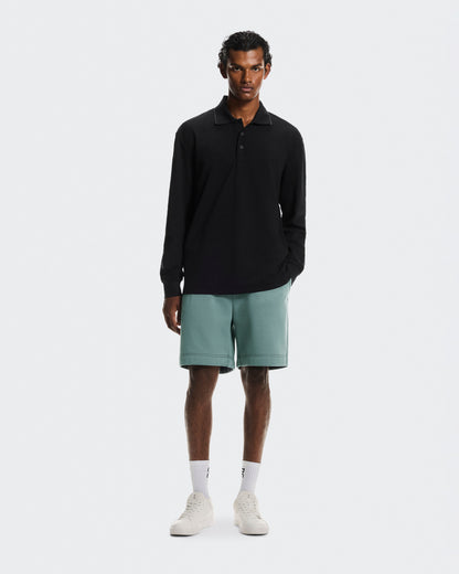 Men's Courtside Long-T Polo Black | Eclipse - US 7279